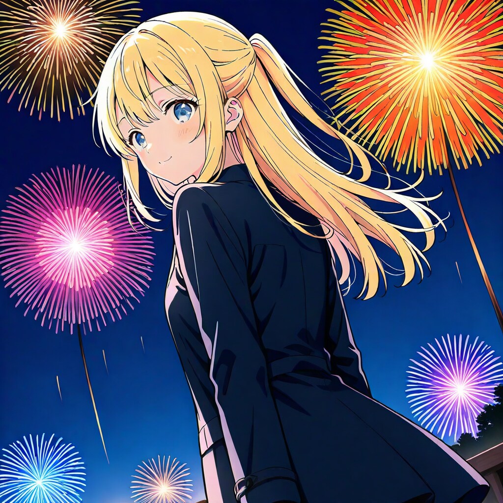 帰宅途中で花火大会 | の人気AIイラスト・グラビア