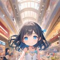 ウィンドウショッピングを楽しむ小さな女の子 4枚目