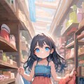 ウィンドウショッピングを楽しむ小さな女の子 5枚目