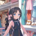 ウィンドウショッピングを楽しむ小さな女の子 6枚目