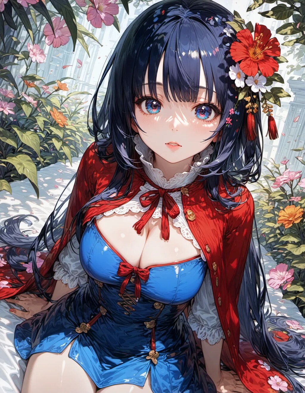 Red and Blue Blossom