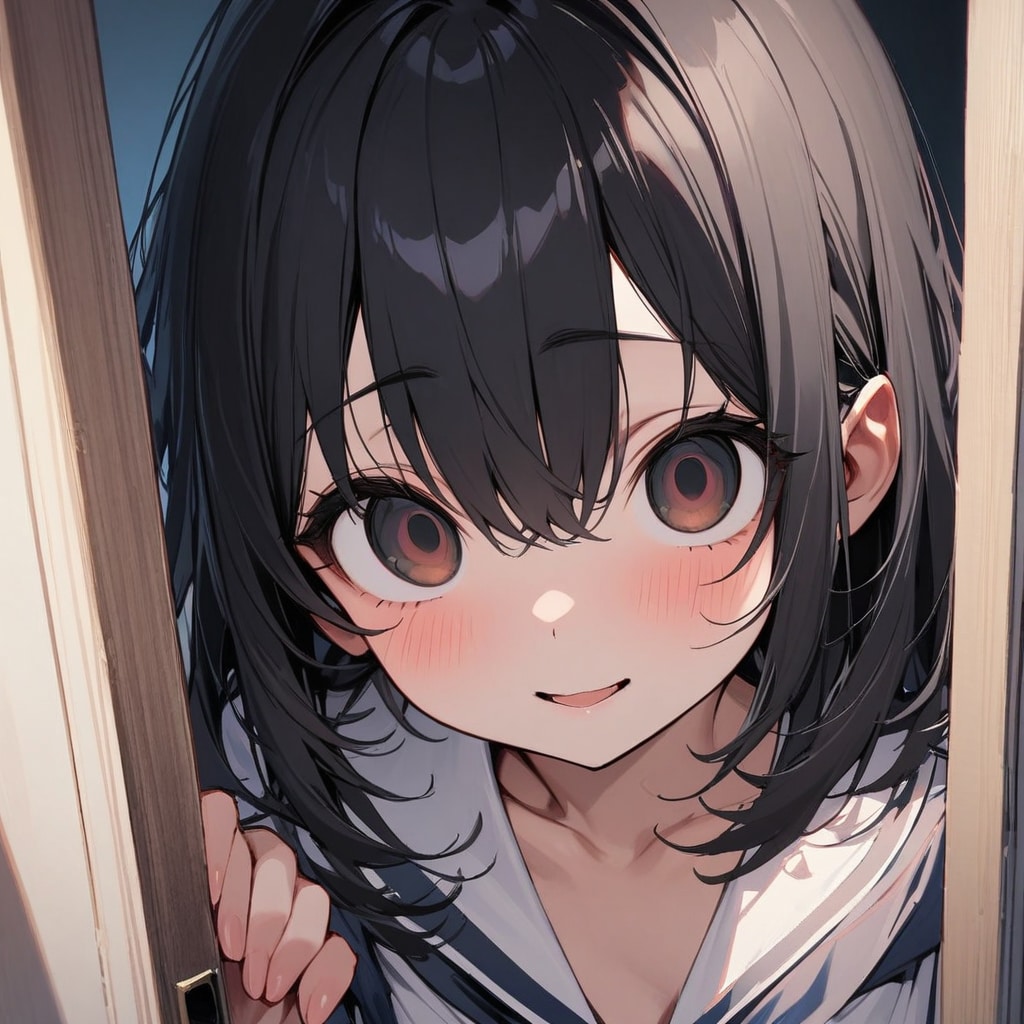 訪問する黒髪ちゃん