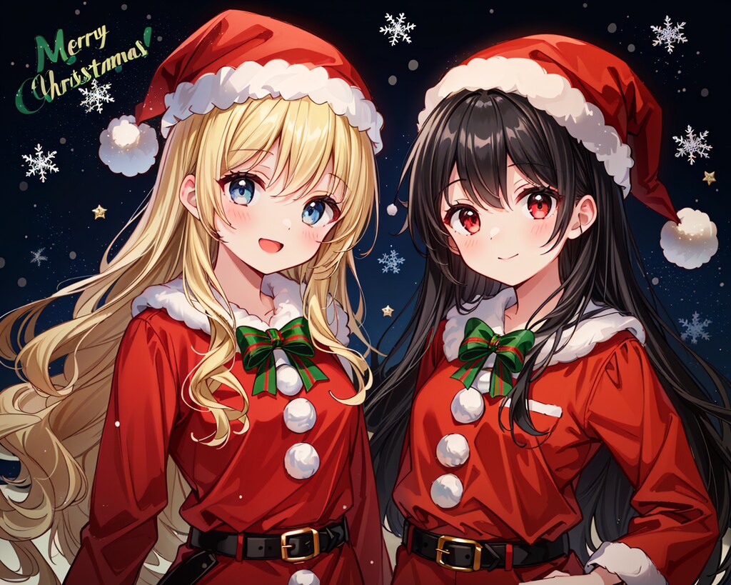クリスマスのちちぷいちゃんとししょちゃん