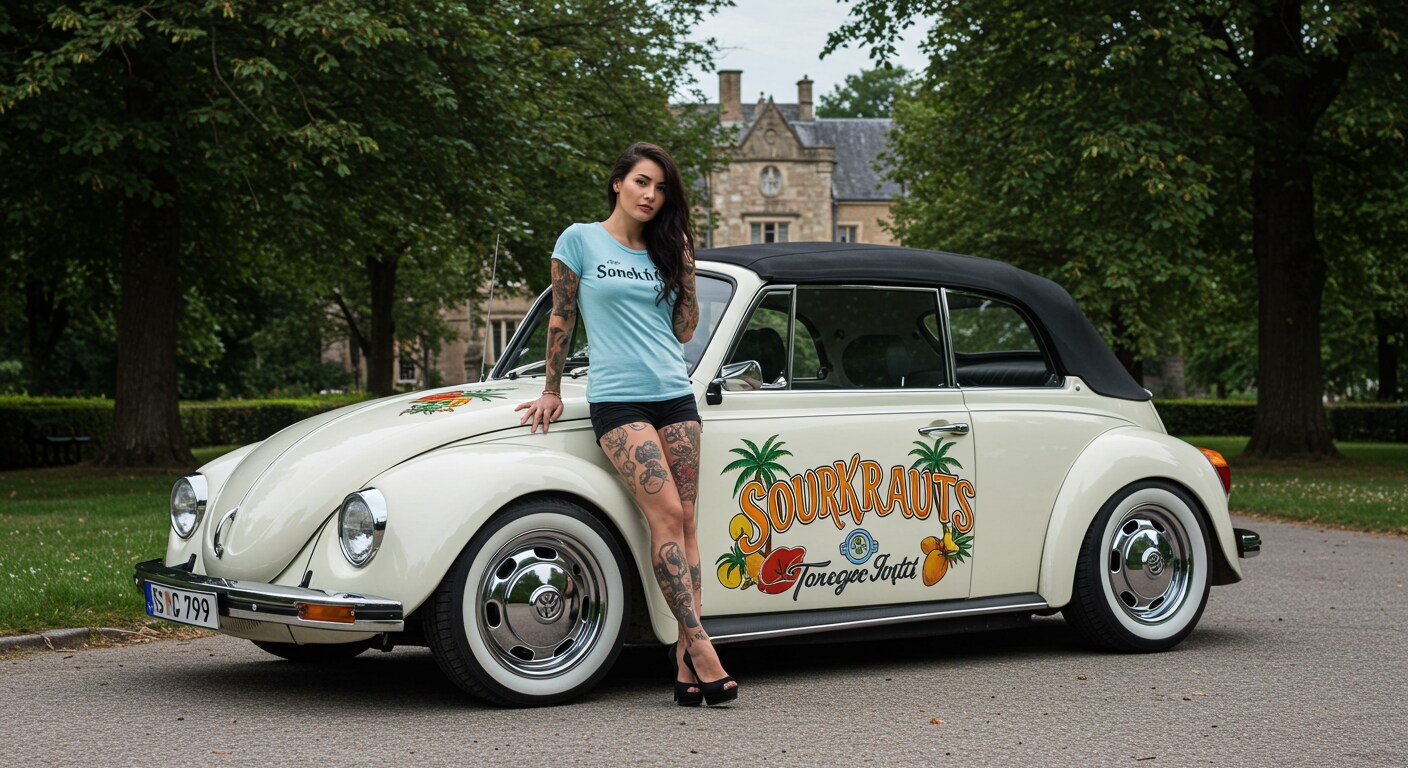 ワーゲンビートルと外人さん | の人気AIイラスト・グラビア