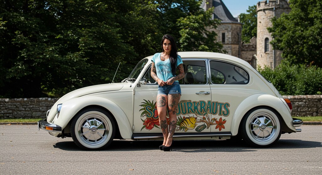 ワーゲンビートルと外人さん