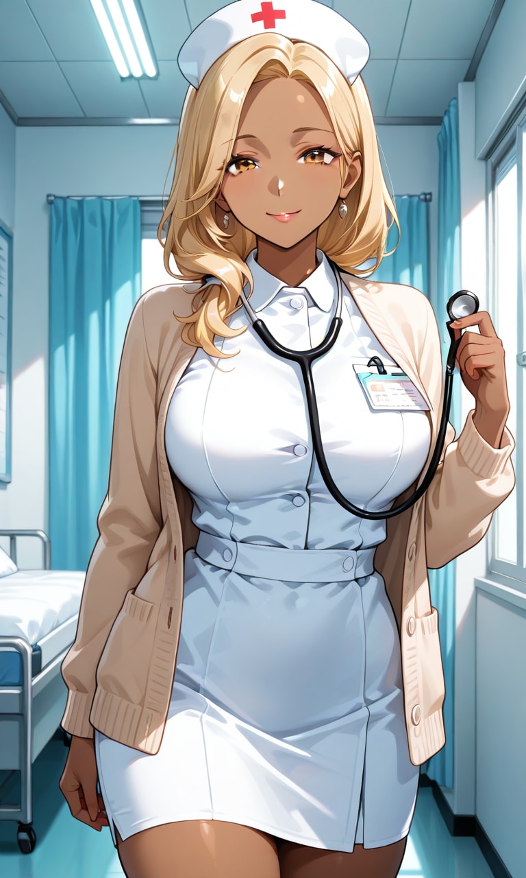 ギャルナース　開脚パンツ見え