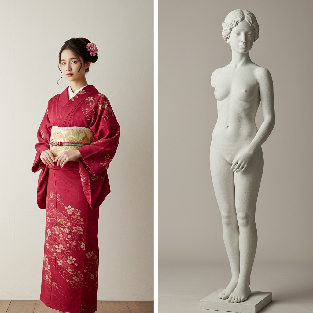 モデルと裸像