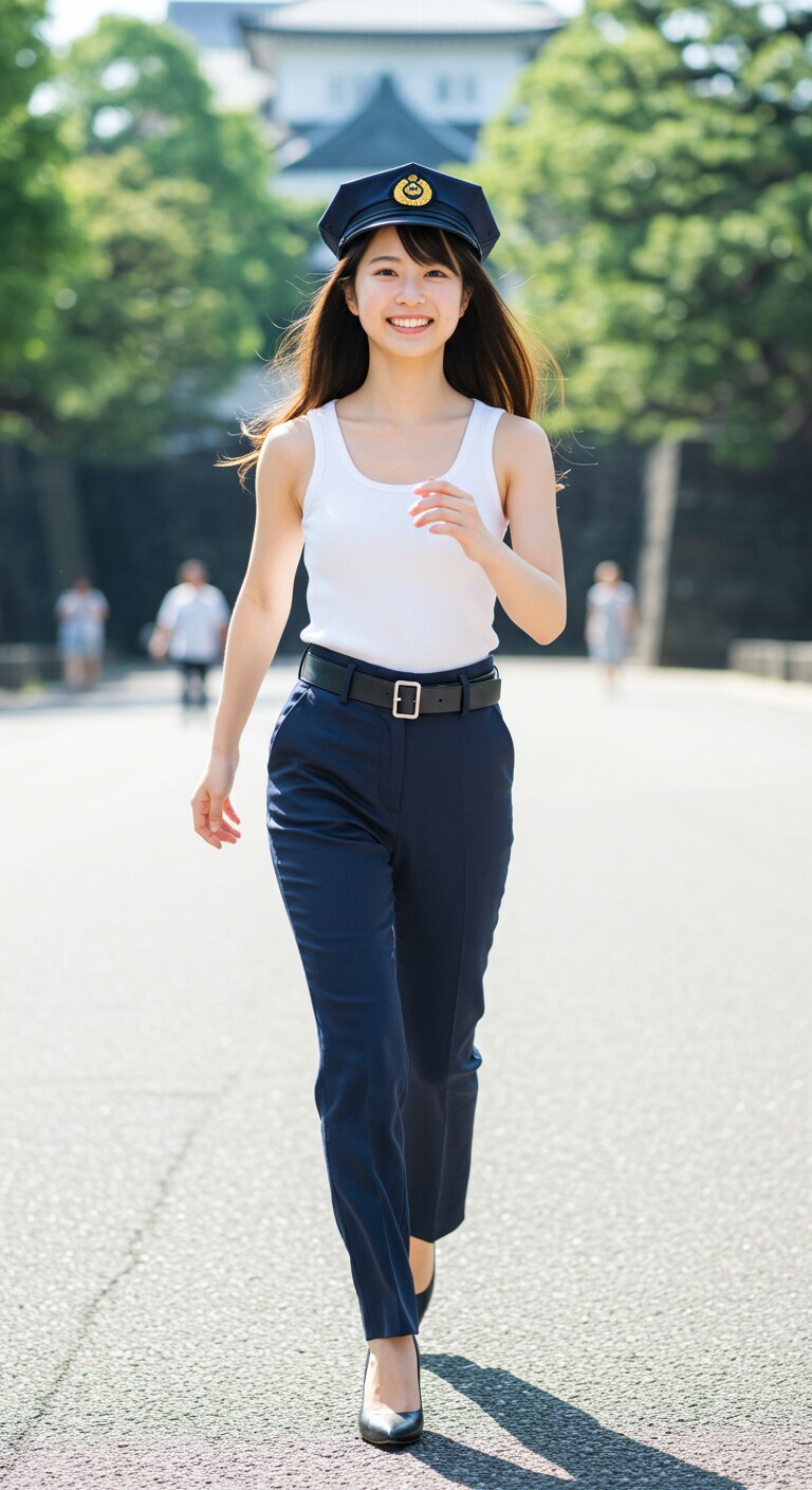 リアルかっこかわいい婦警の皇居ランニング
