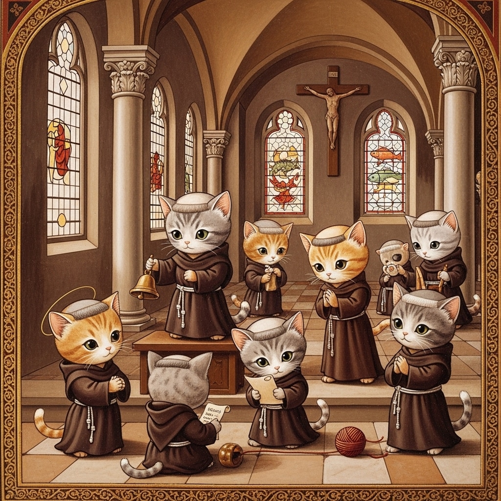 トンスラ：猫の修道士たち | の人気AIイラスト・グラビア