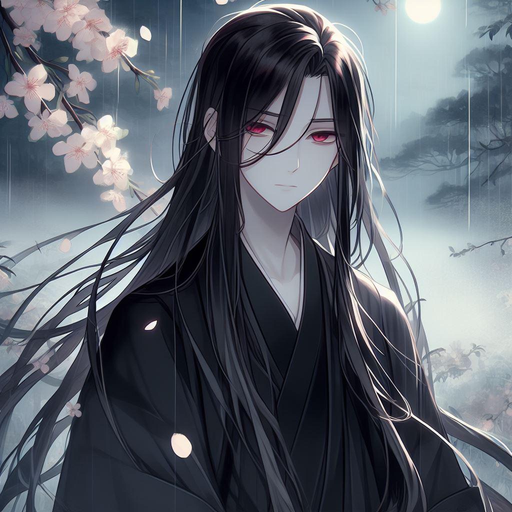 長髪着物男子