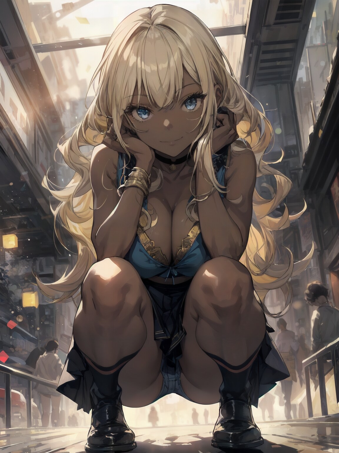 黒ギャルおすわり