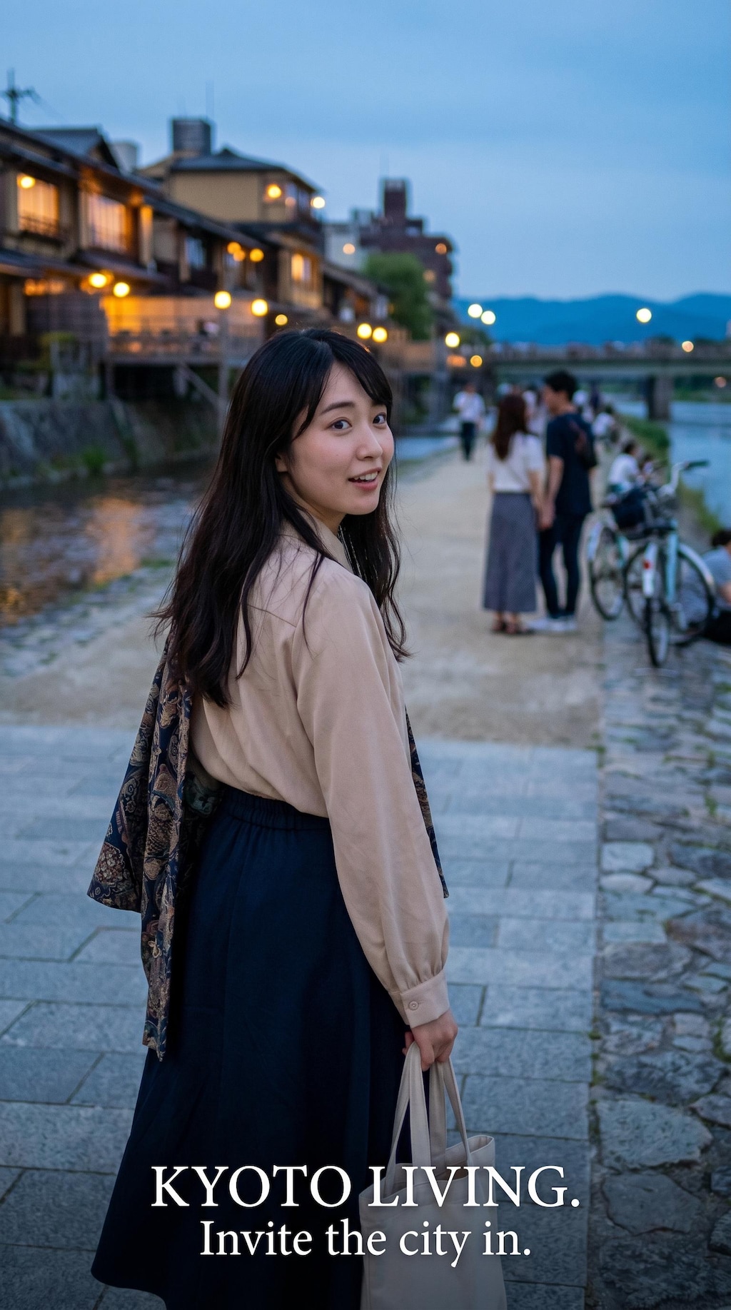 Evening Steps Along Kamogawa