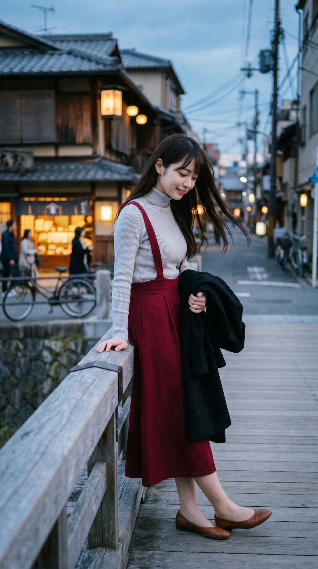 Evening Steps Along Kamogawa