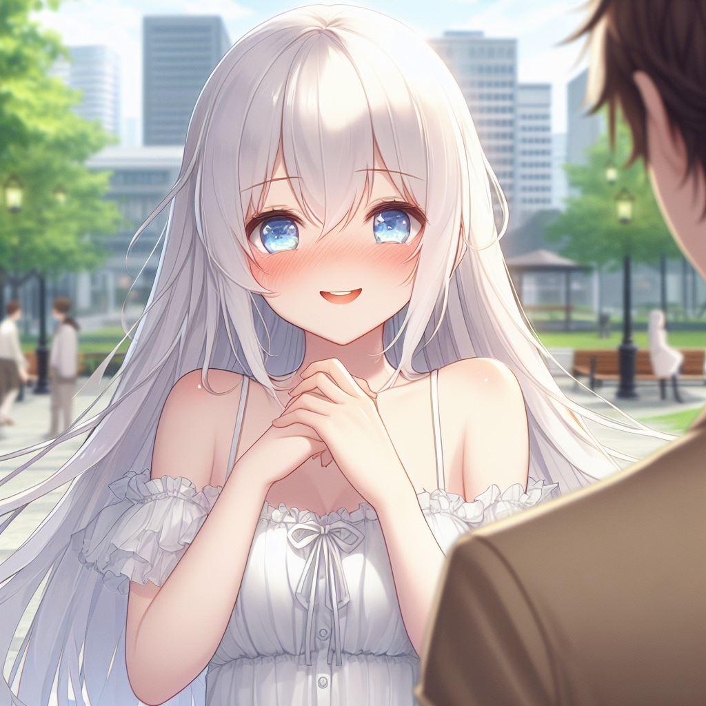 告白されて赤面している女の子