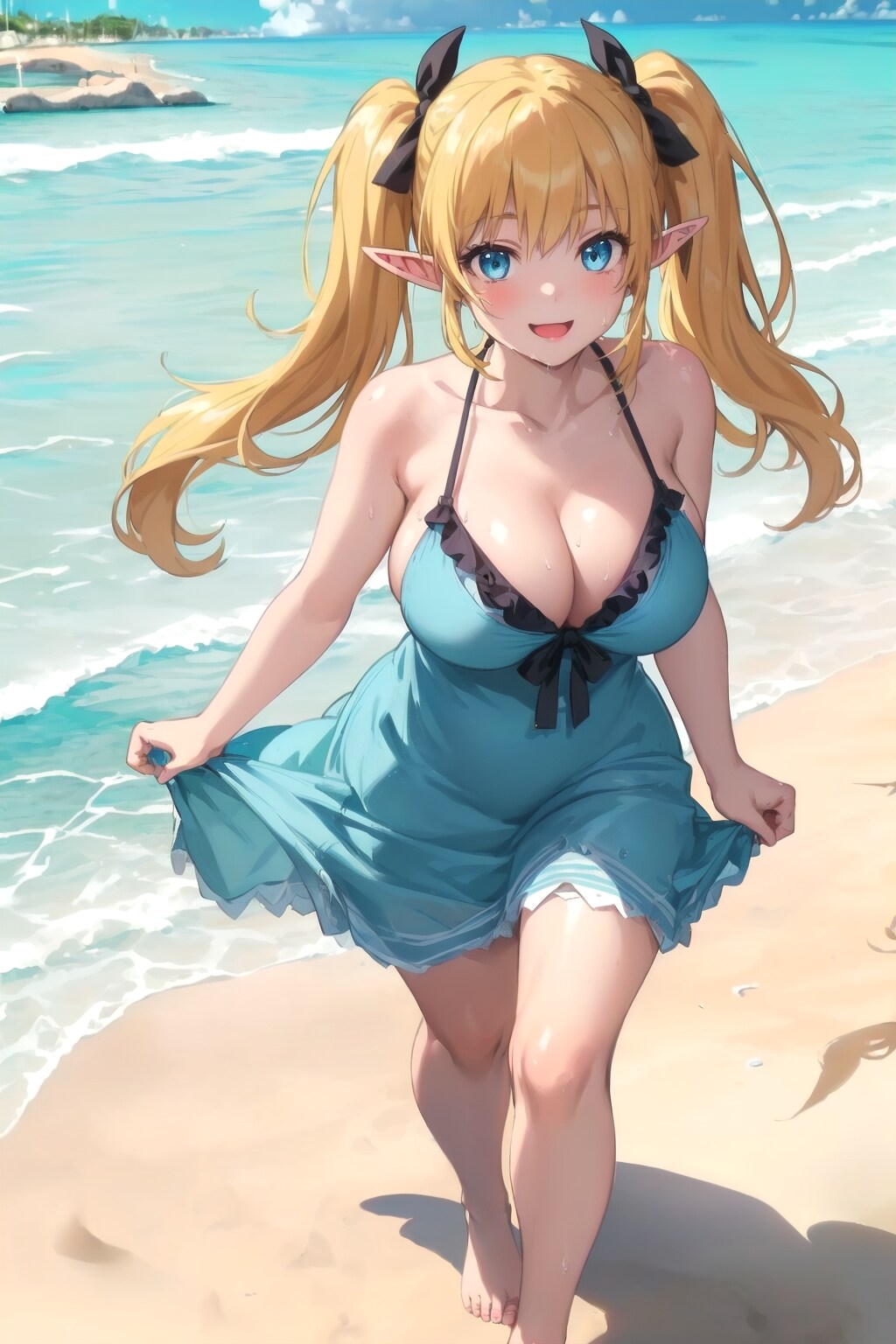 散歩中のエルフ