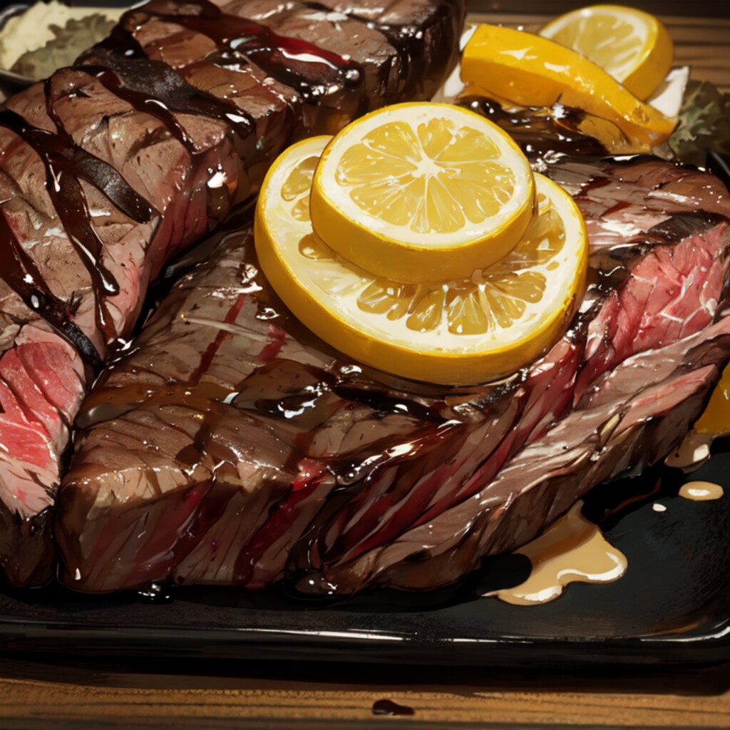 週末のお肉、レモンを添えて