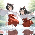猫巫女舞て水撥ねる 4枚目