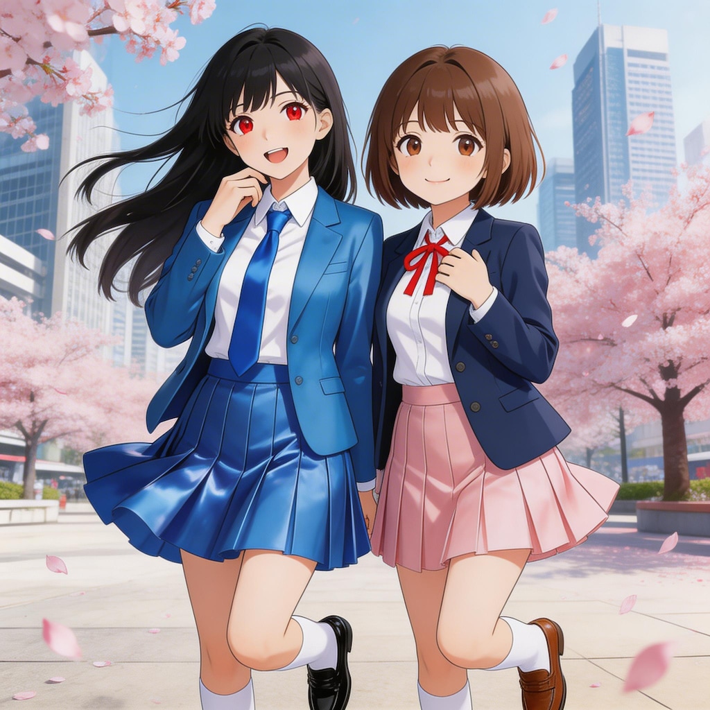 仲良し　ブレザー制服女子