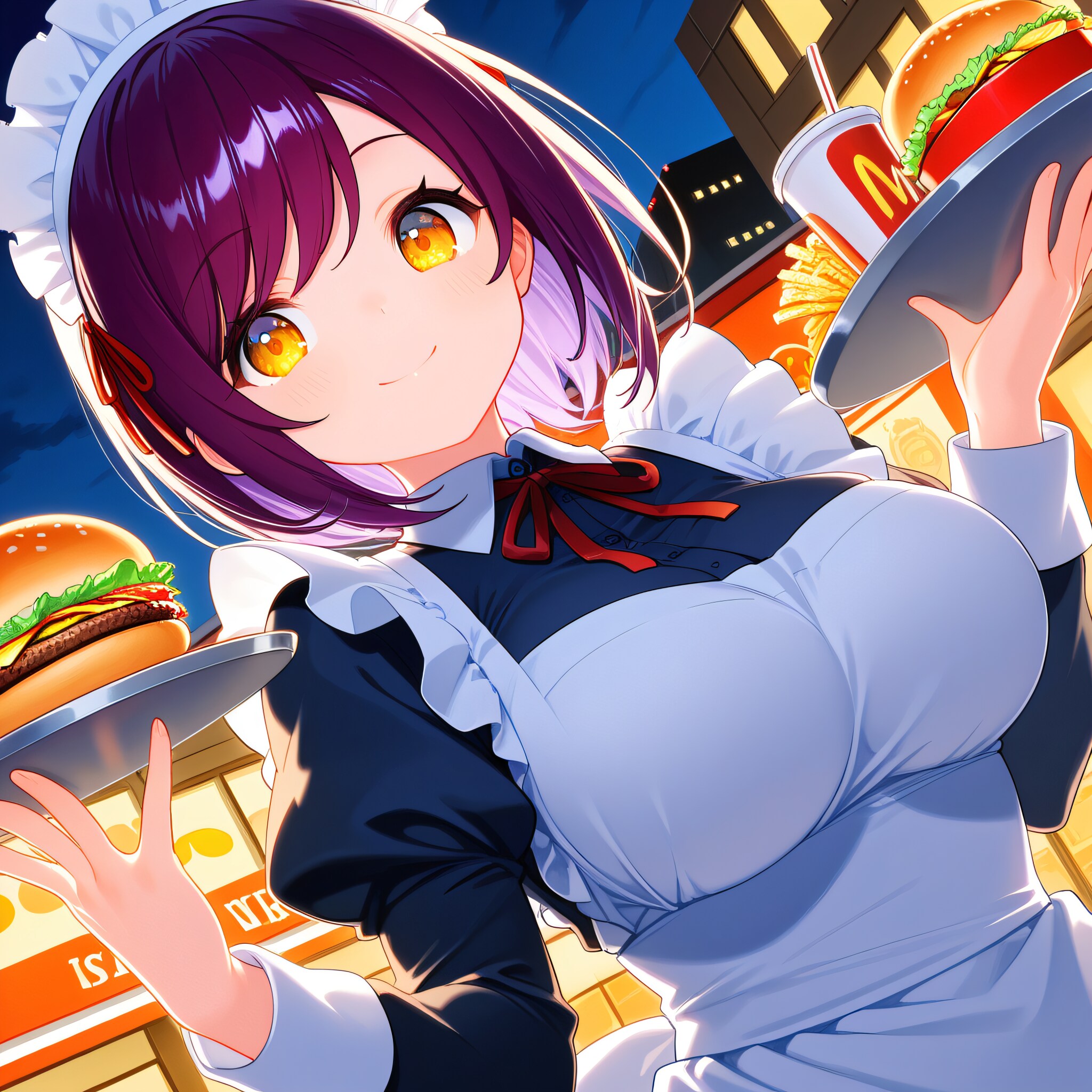 こんばんは（挨拶メイドの芽衣ちゃん） | の人気AIイラスト・グラビア