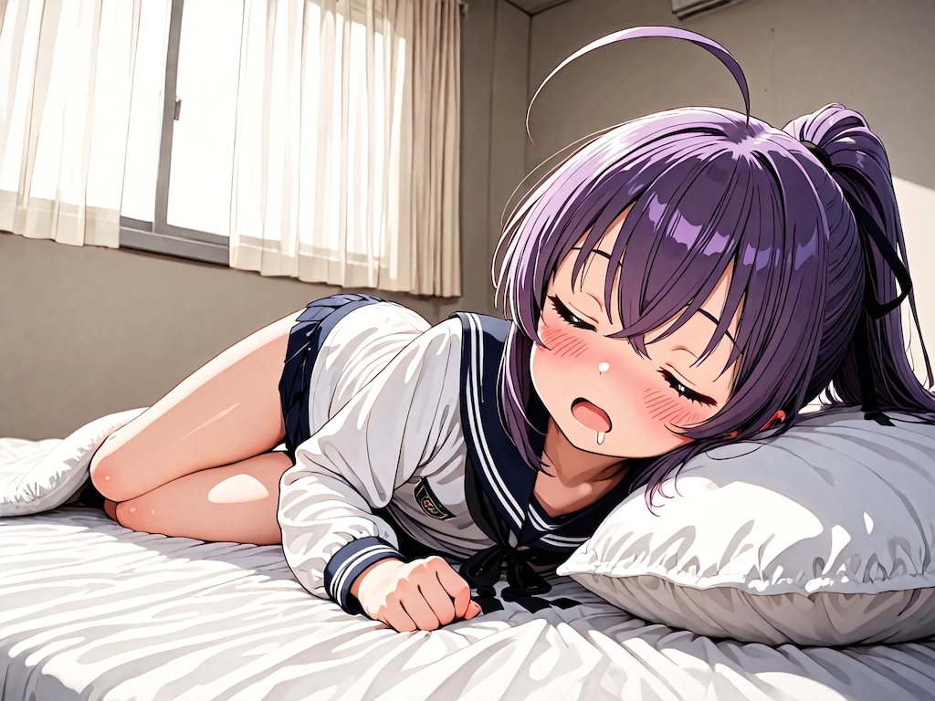 保健室でガチ寝するクノイチ