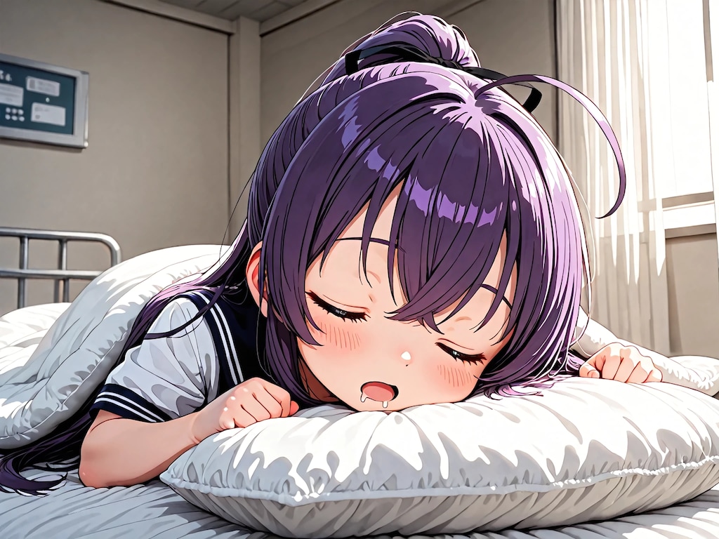 保健室でガチ寝するクノイチ