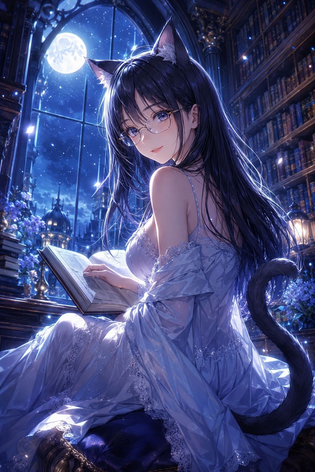 黒髪メガネ ネコ獣人化Ver.chat GPT