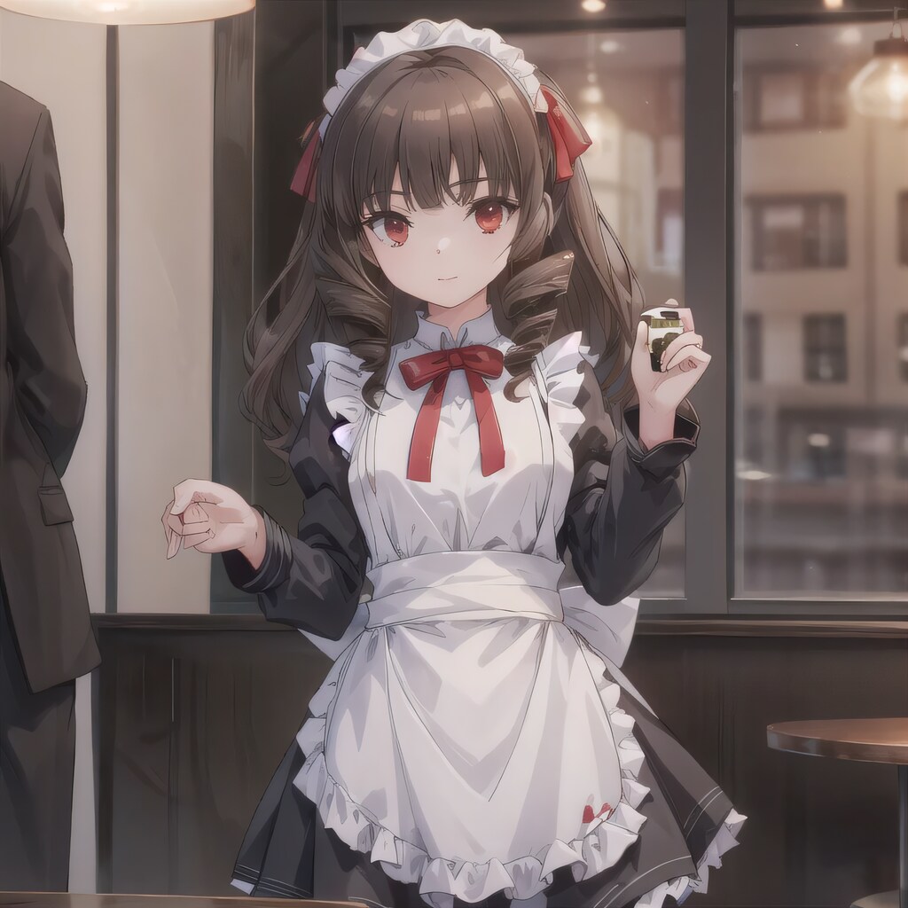 黒髪ロングでカフェの少女２０