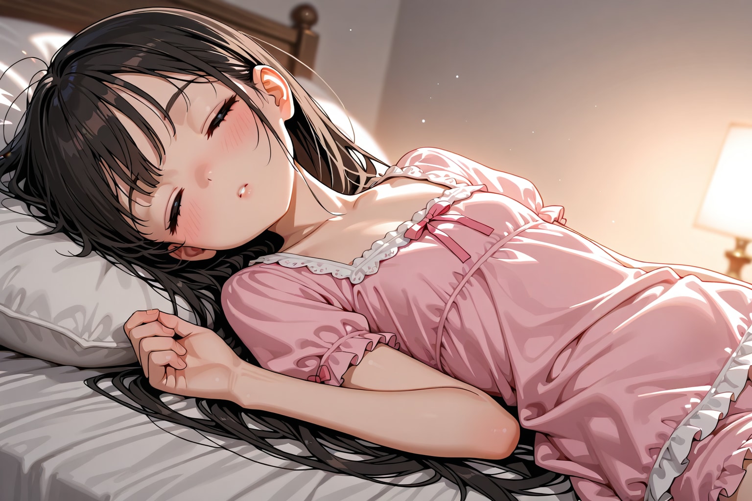 ベッドでパジャマ編 | の人気AIイラスト・グラビア