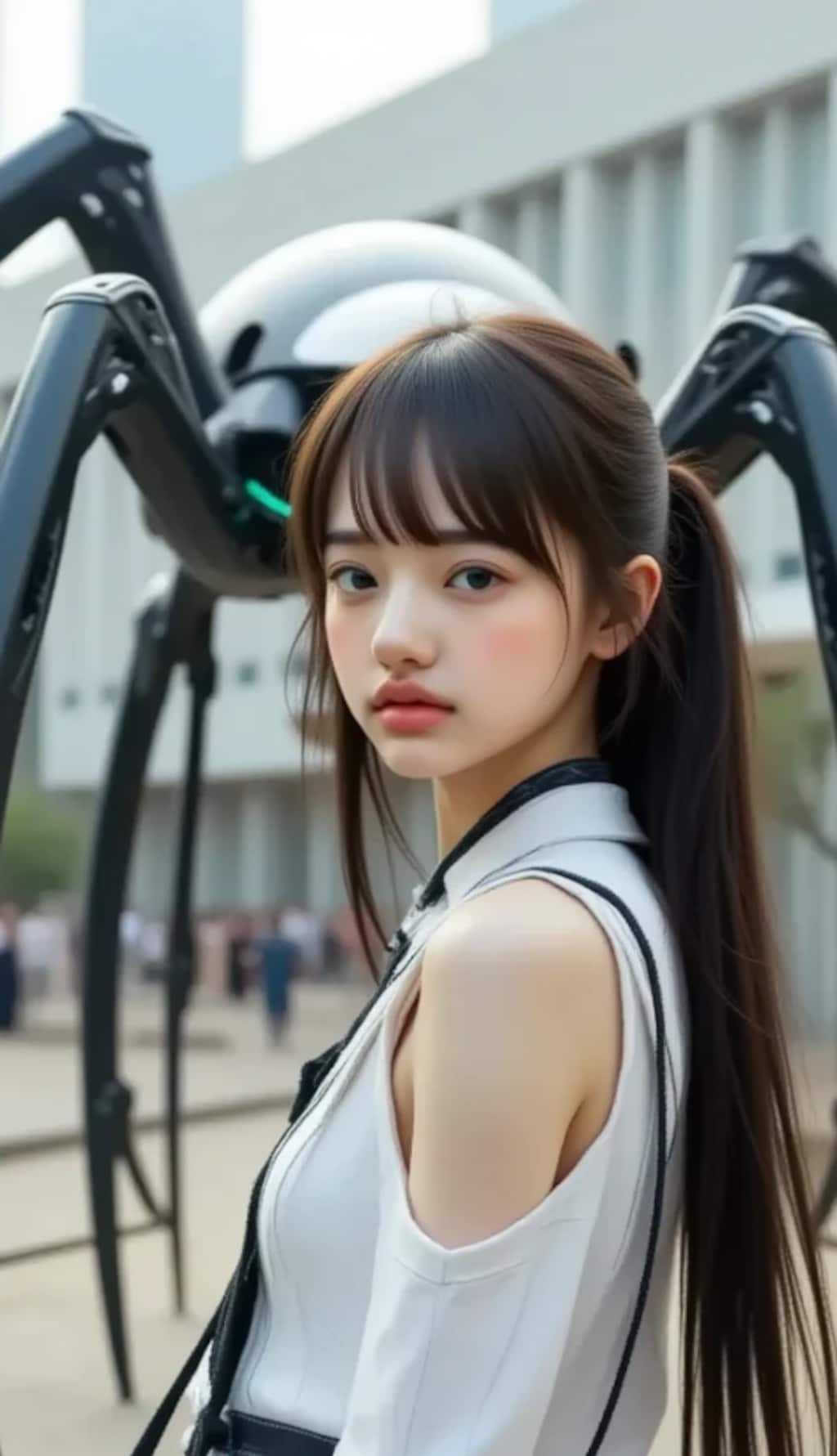 四足歩行×黒髪ロング