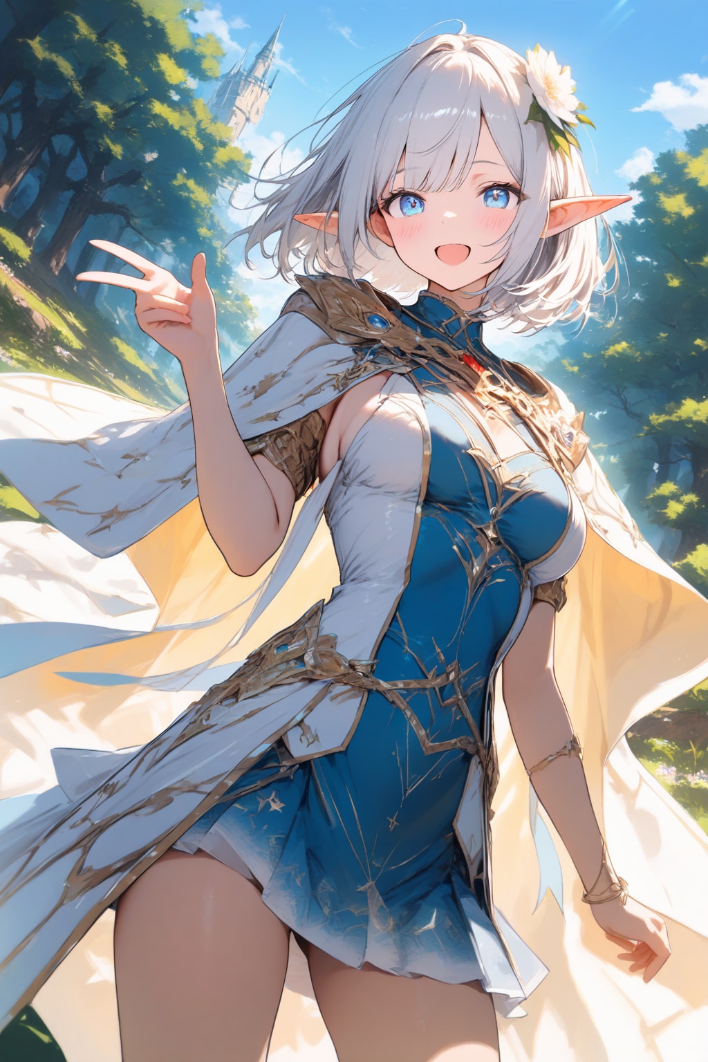 森のお城の銀エルフさん