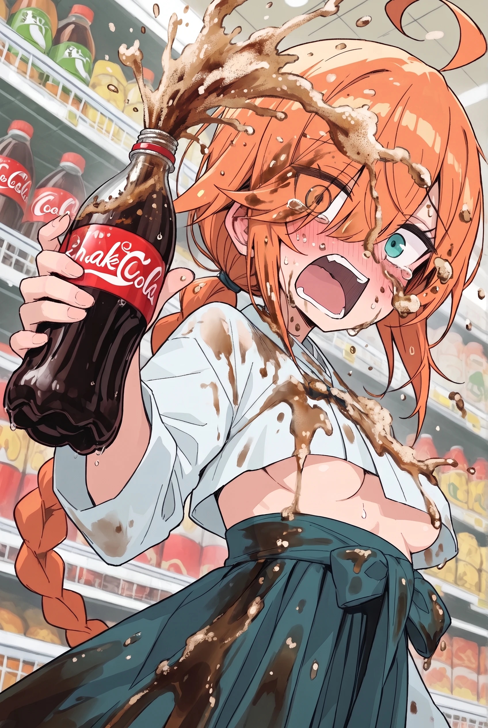 振ったコーラを販売する目隠れちゃん☆