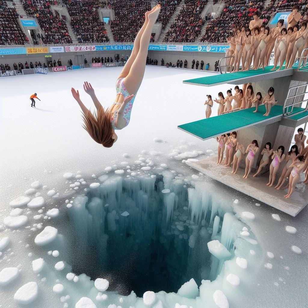 氷上高飛び込み