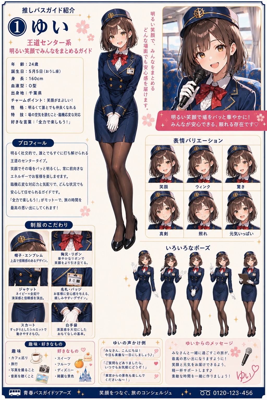推しバスガイド「①ゆい」設定資料