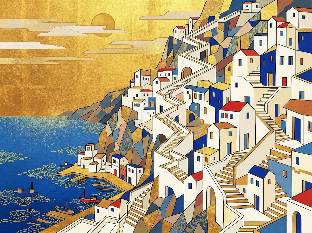 和風の地中海風景