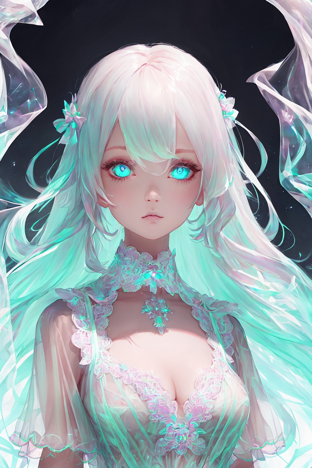 蛍光色の女の子