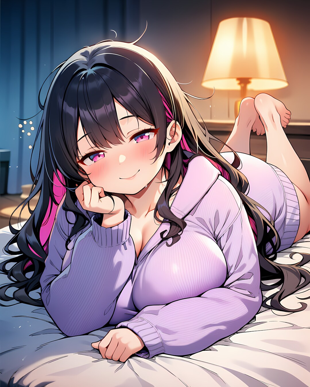 🌙ベッドで足パタパタ、おやすみリナ💤