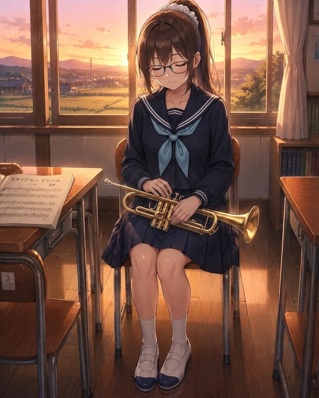 ダサ制服眼鏡のポニーテールちゃん