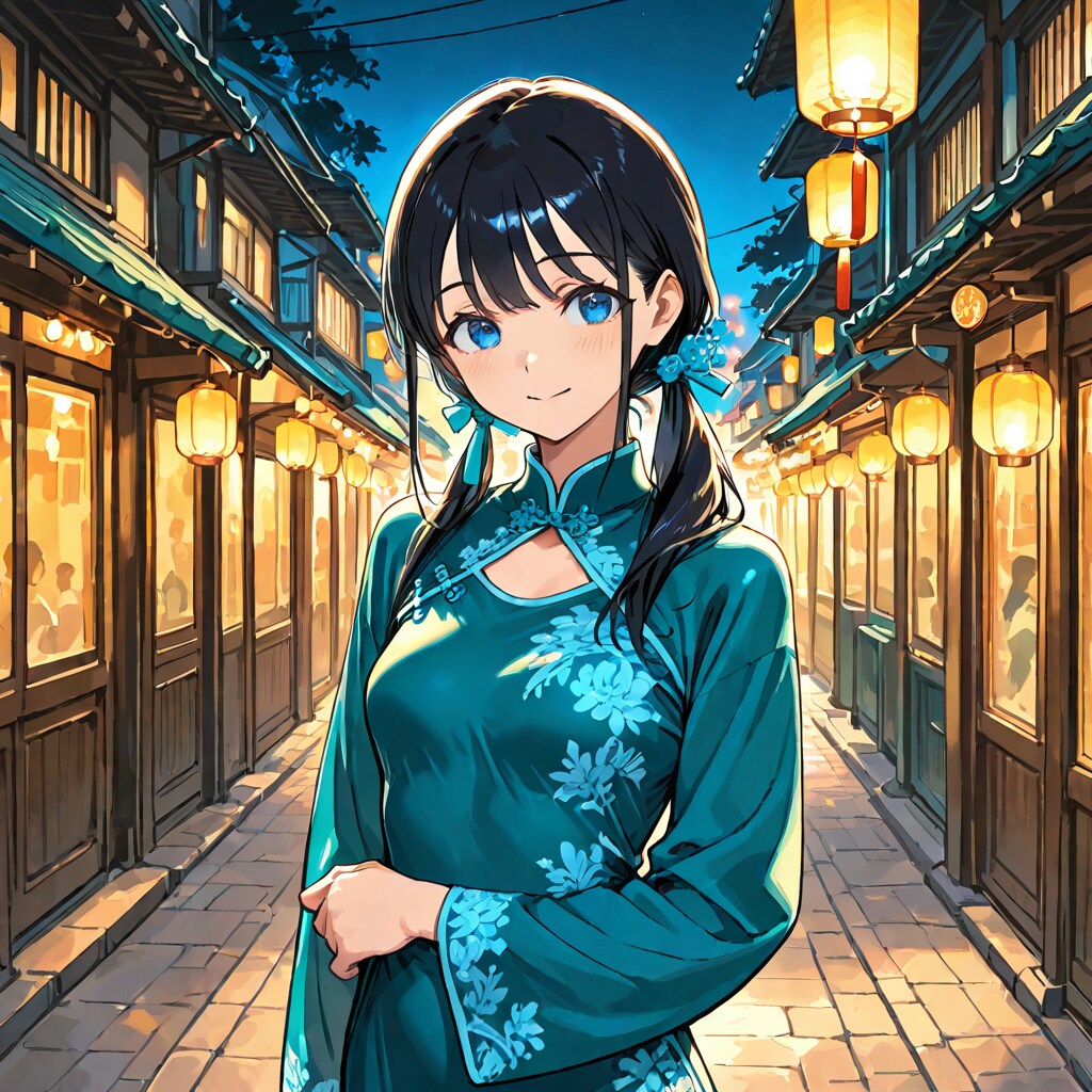 ベトナムの古都ホイアンでアオザイ