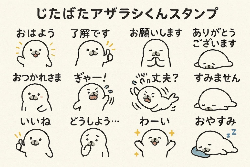 じたばたアザラシくんスタンプ