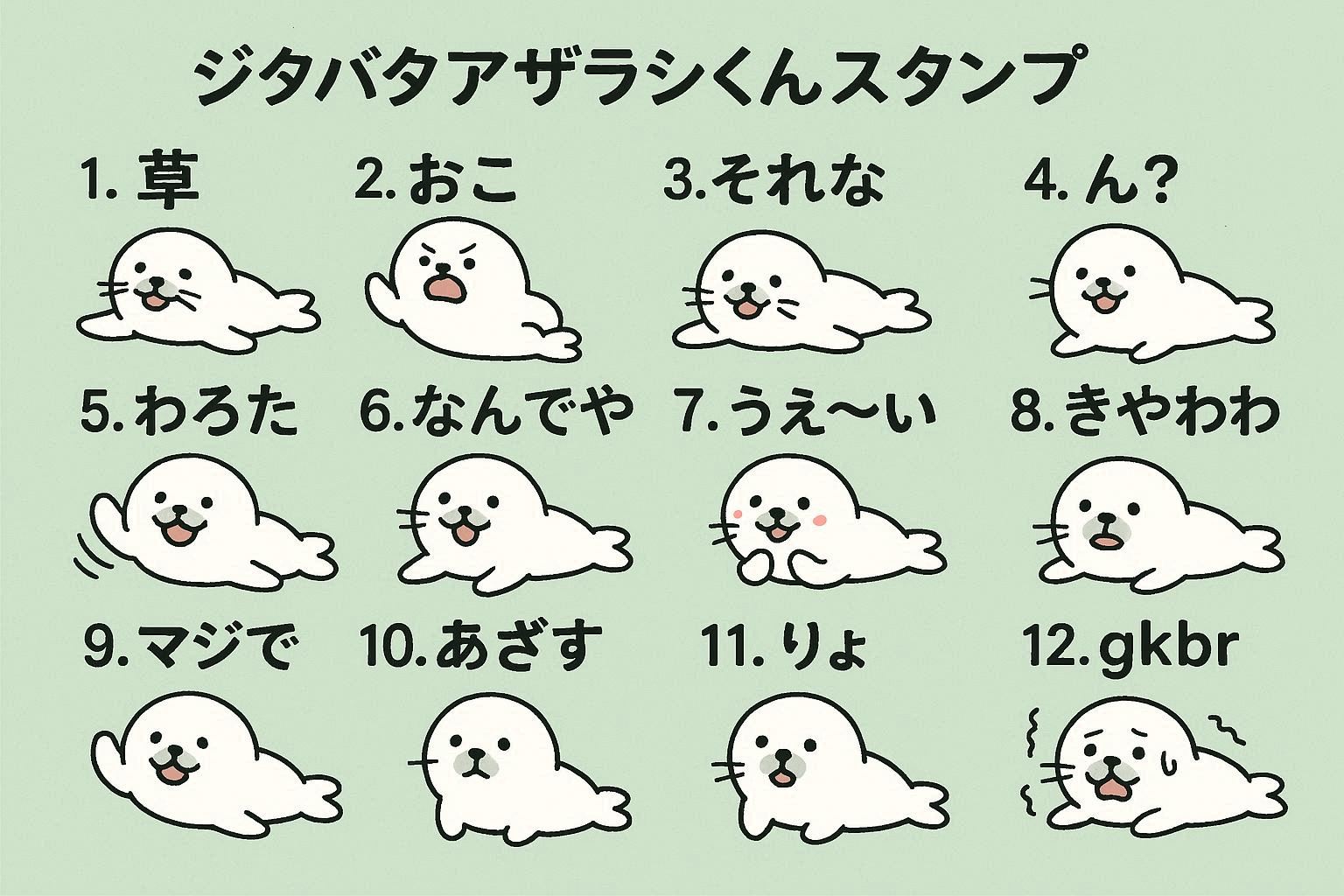 じたばたアザラシくんスタンプ | の人気AIイラスト・グラビア