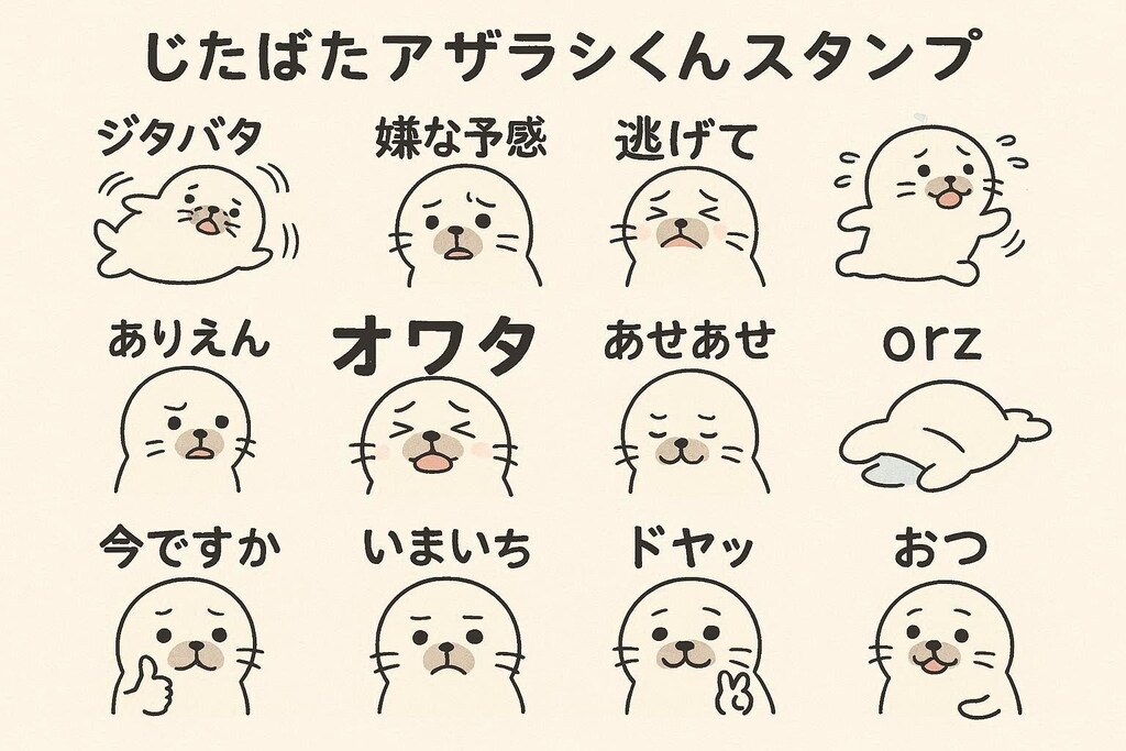 じたばたアザラシくんスタンプ