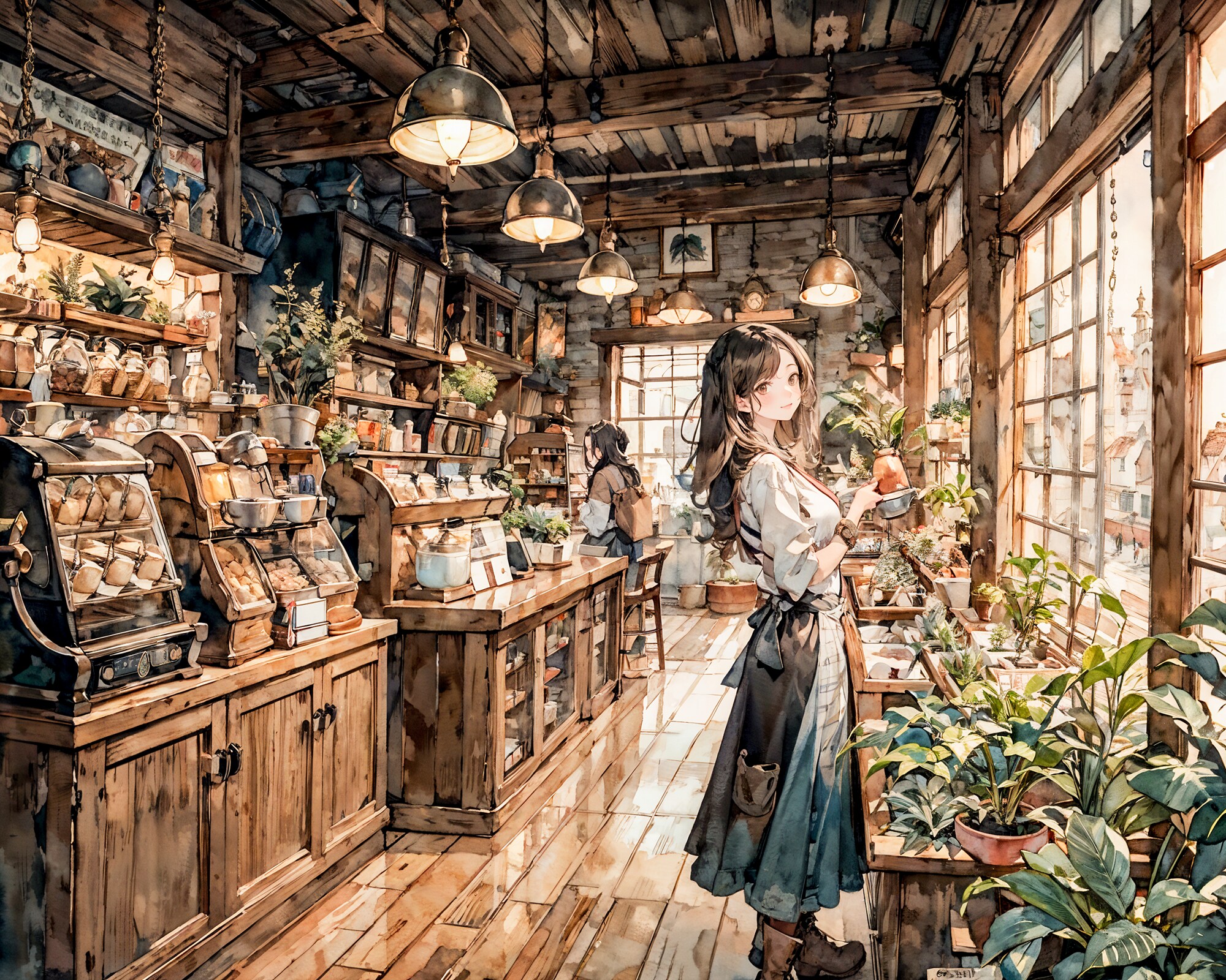 毎朝通うカフェ | の人気AIイラスト・グラビア