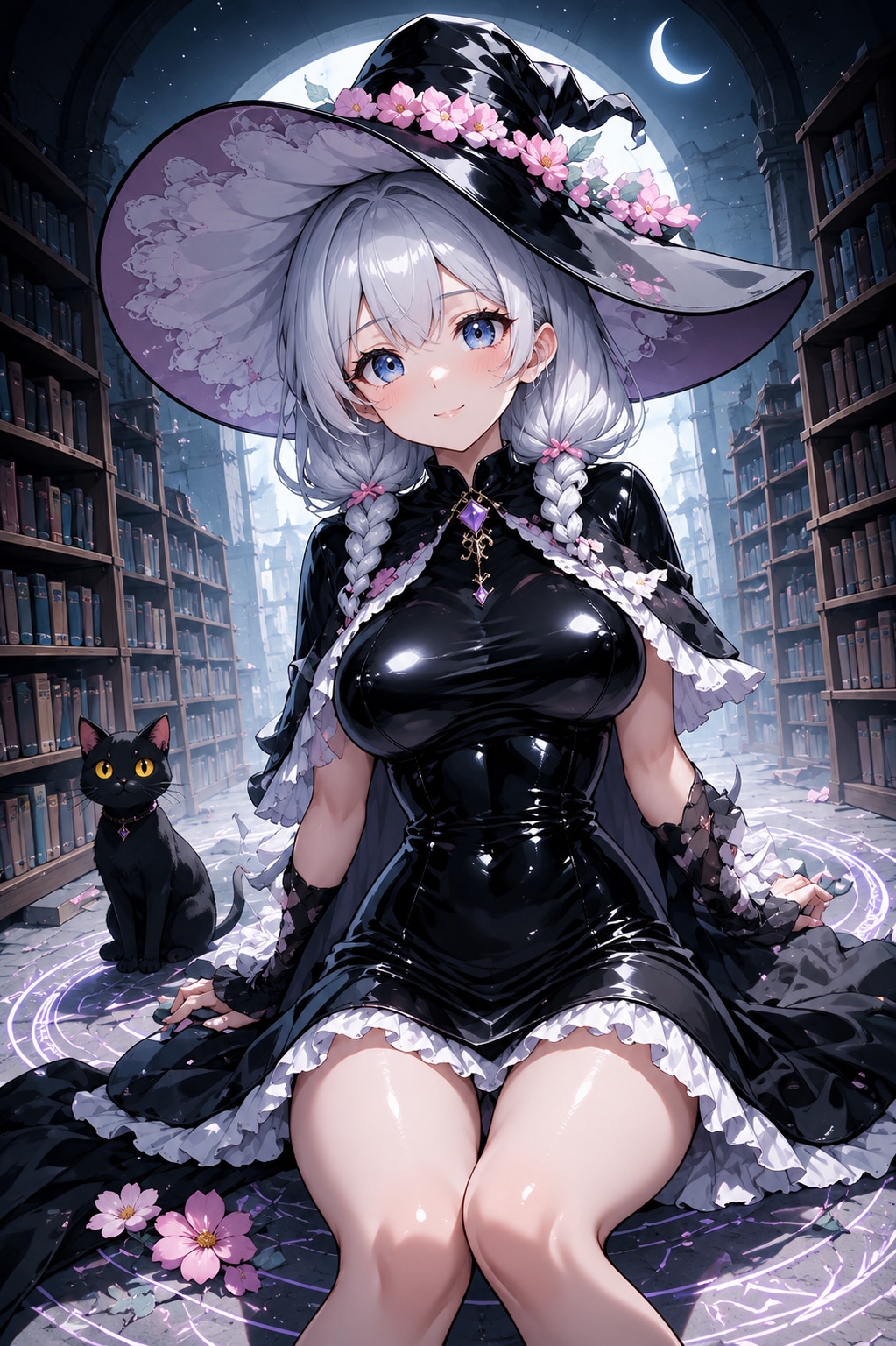 魔女と黒猫 | の人気AIイラスト・グラビア