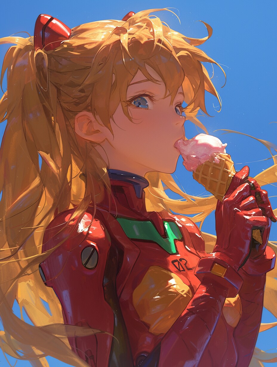 アイスクリームを食べるアスカラングレー