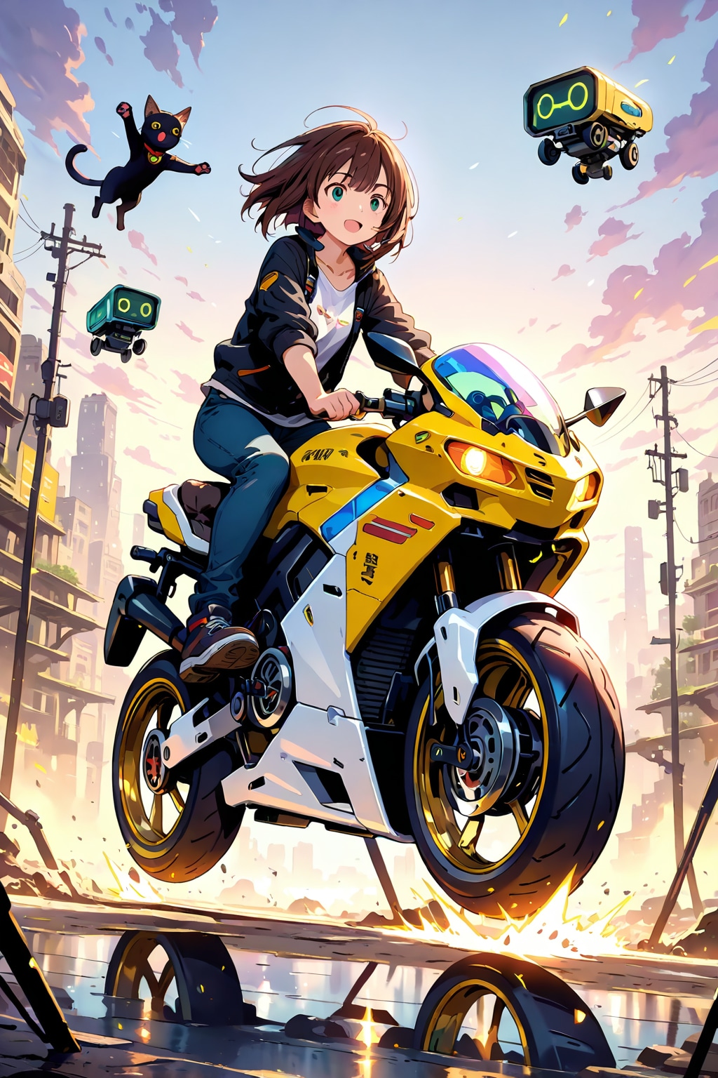 未来のバイク彼女 | の人気AIイラスト・グラビア