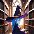 読みふける魔女っ娘 2枚目
