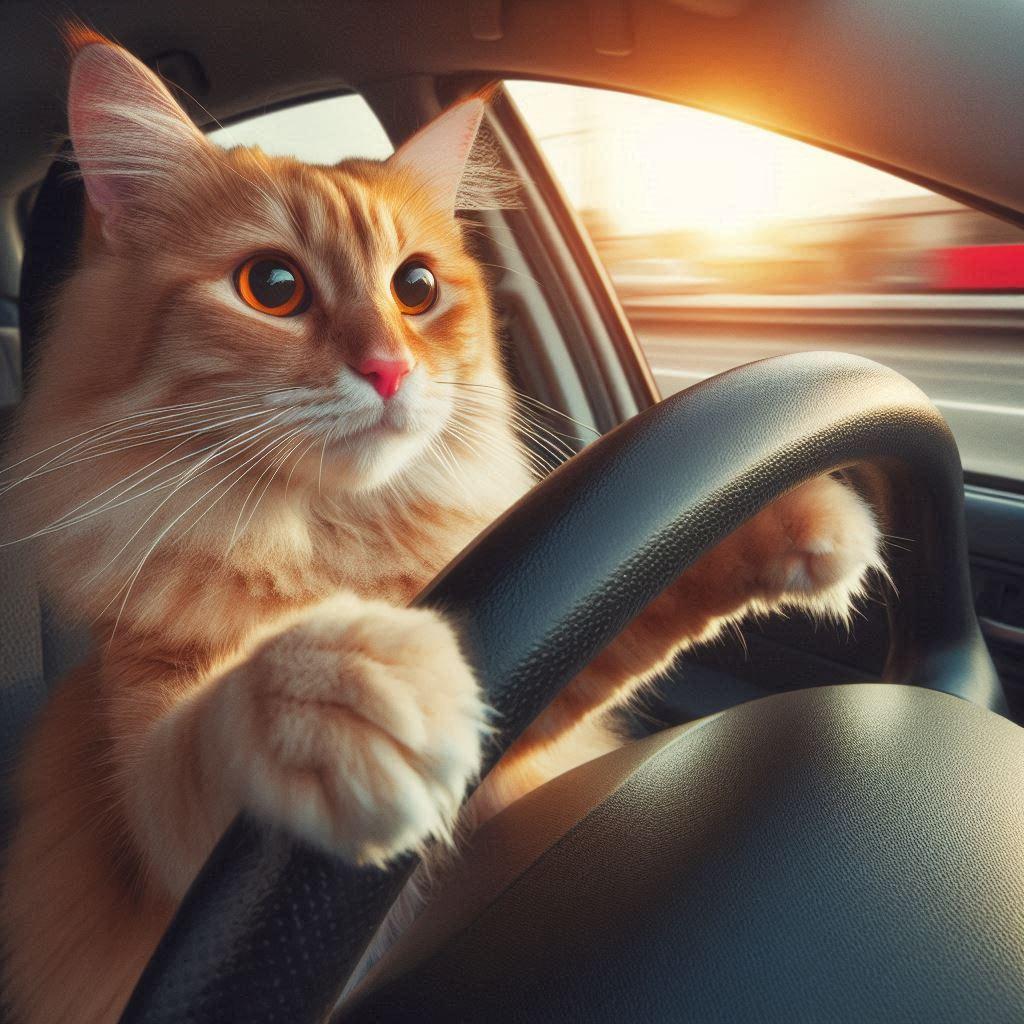 運転する猫 | の人気AIイラスト・グラビア