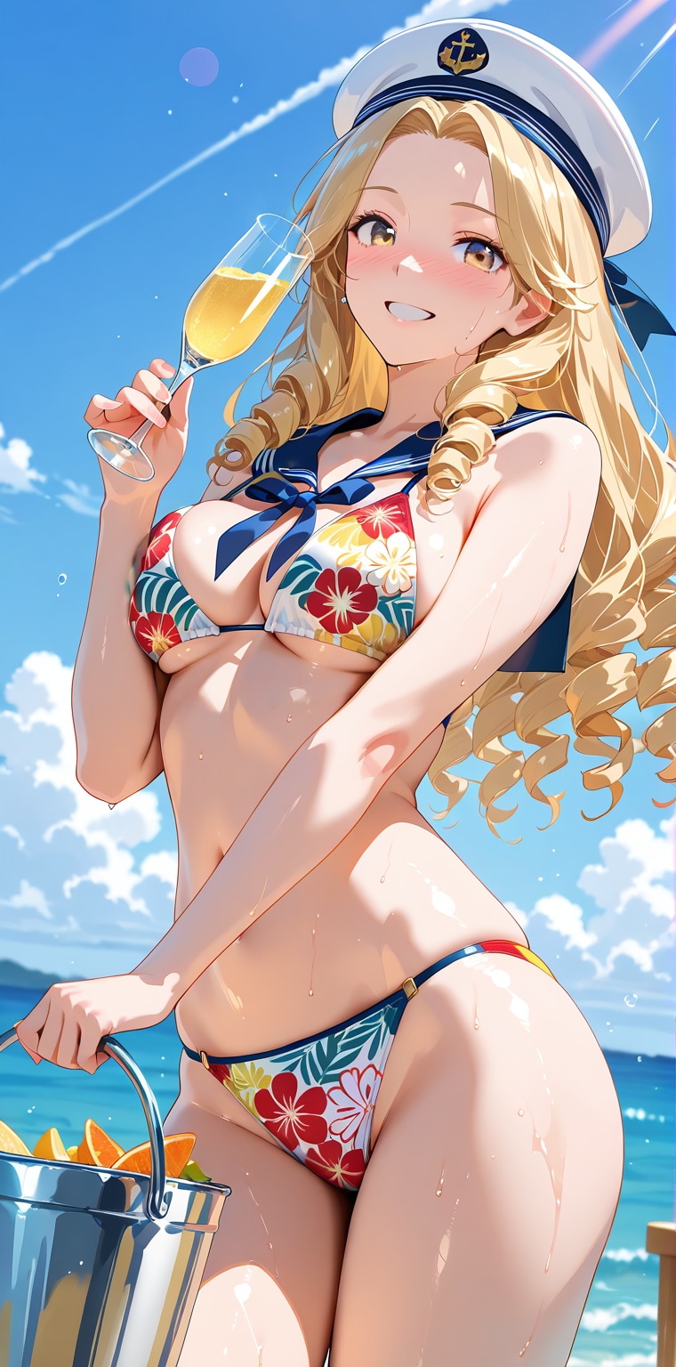 セーラー・マリンビキニが可愛いお姉さん♡