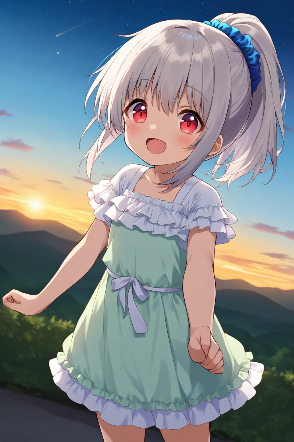 夕焼けと雛菊ちゃん