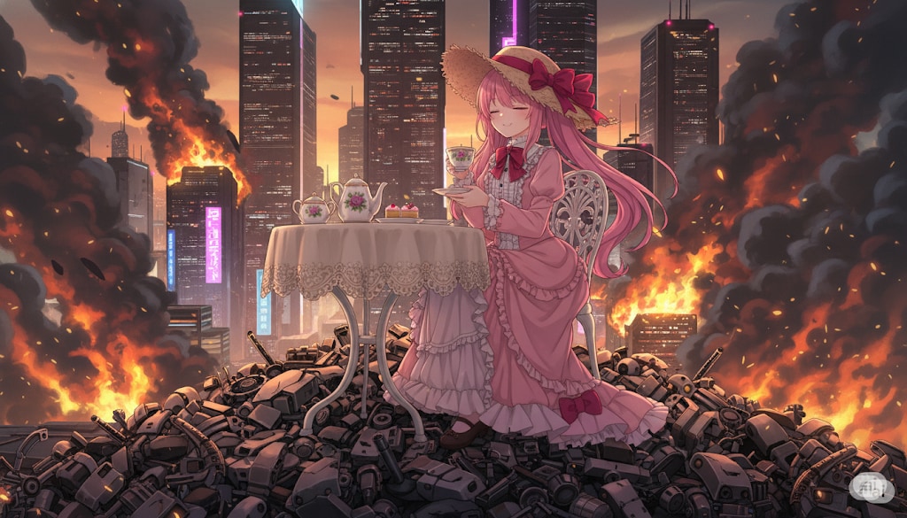 【爆弾娘】Tea Party on Scrap | の人気AIイラスト・グラビア
